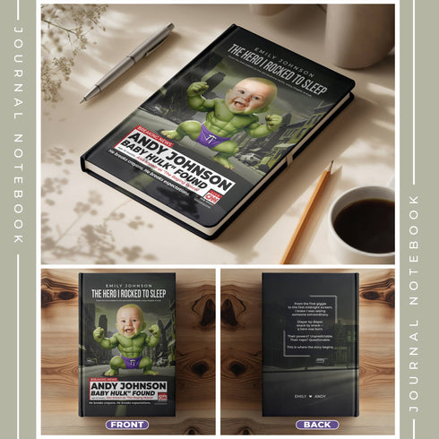 Personalized Baby Hulk Notebook – Funny Superhero Journal with Custom Photo & Name